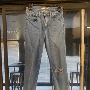 Levi's 724 High Rise Distressed Jeans